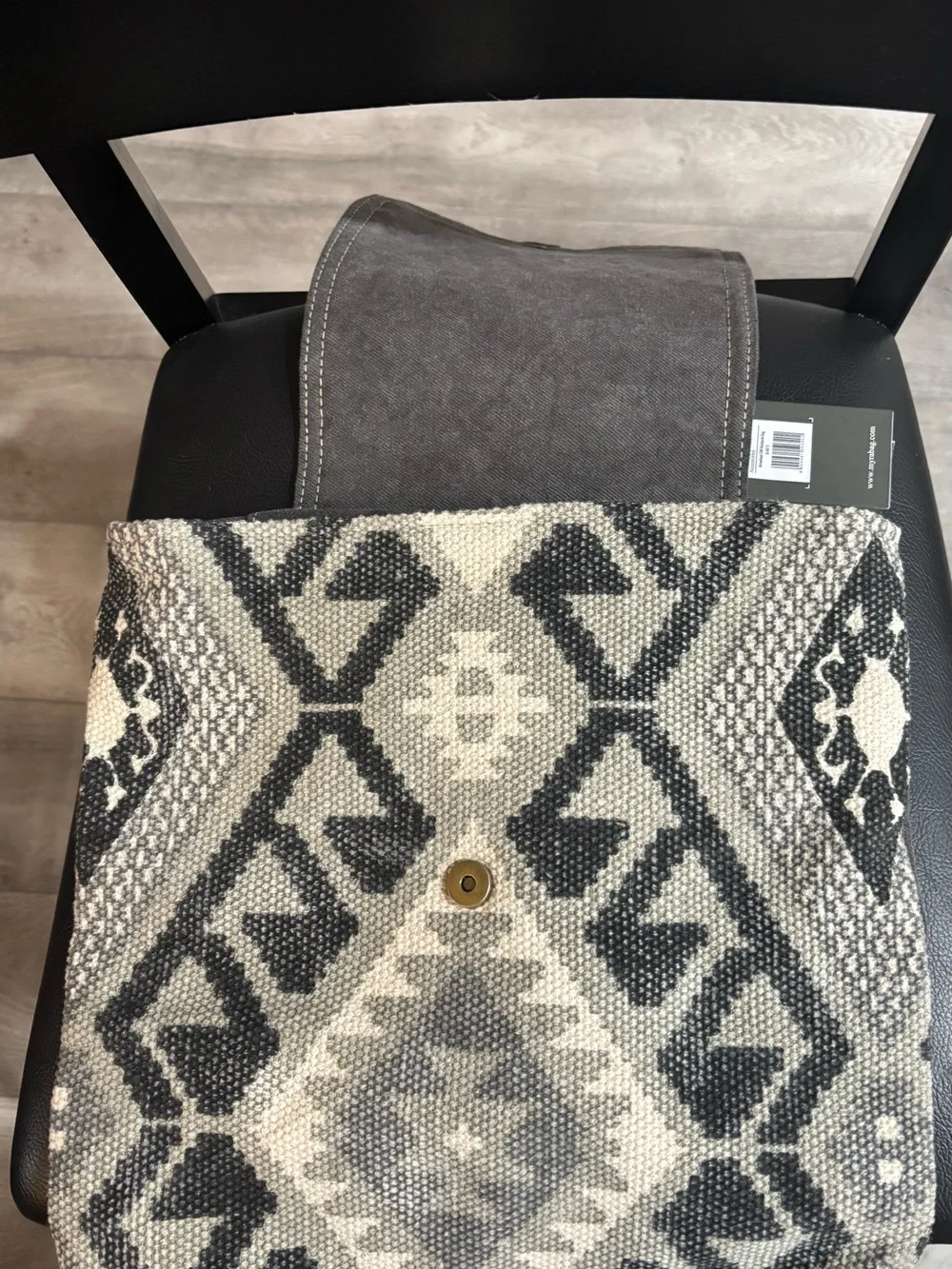 NWT Myra Bag Gray and Cream Woven Geometric Backpack